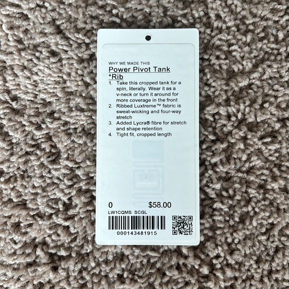 Lululemon power pivot tank size 0 - Picture 3 of 4